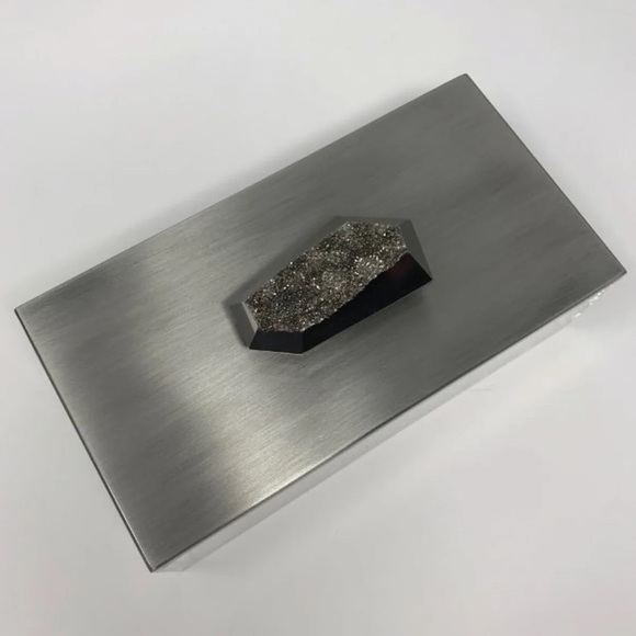 NWT Kendra Scott Antique Silver Drusy Acrylic Box! - Picture 10 of 11